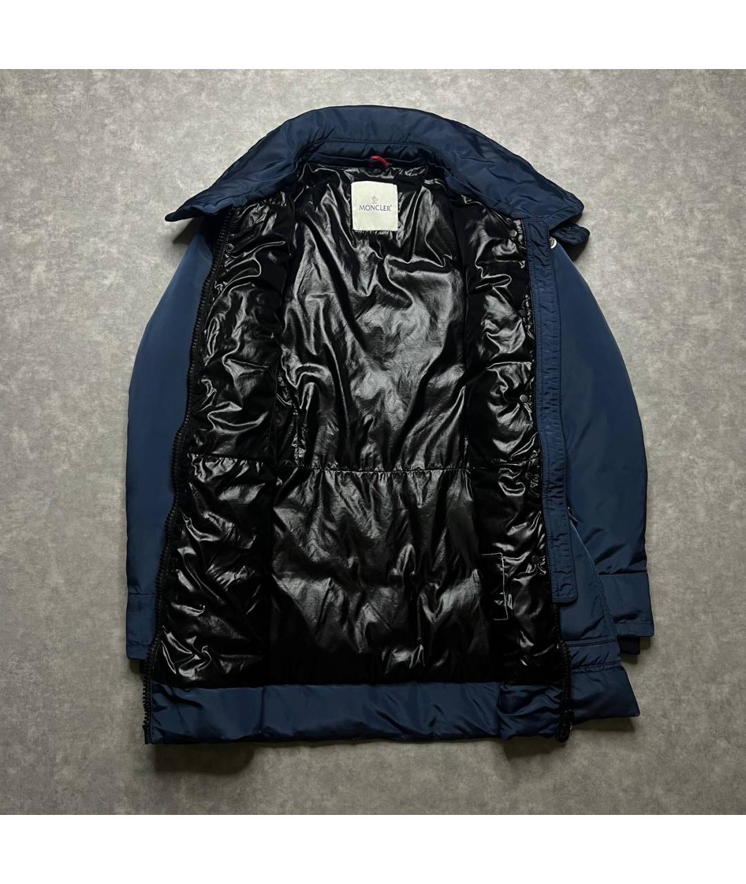 MONCLER Синяя полиэстеровая куртка, фото 3