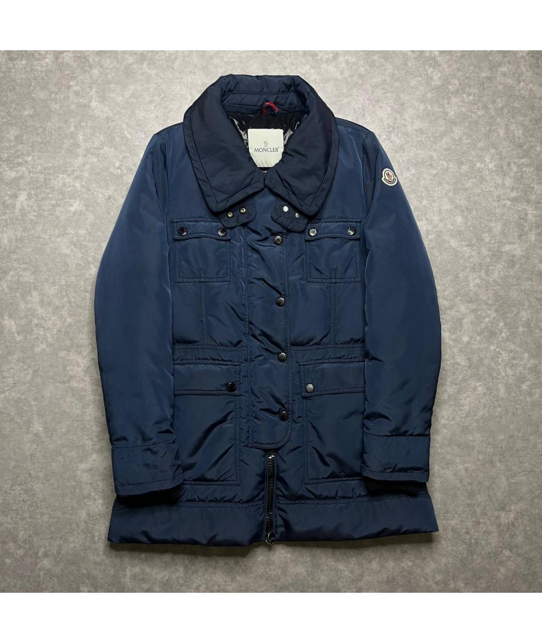 MONCLER Синяя полиэстеровая куртка, фото 10
