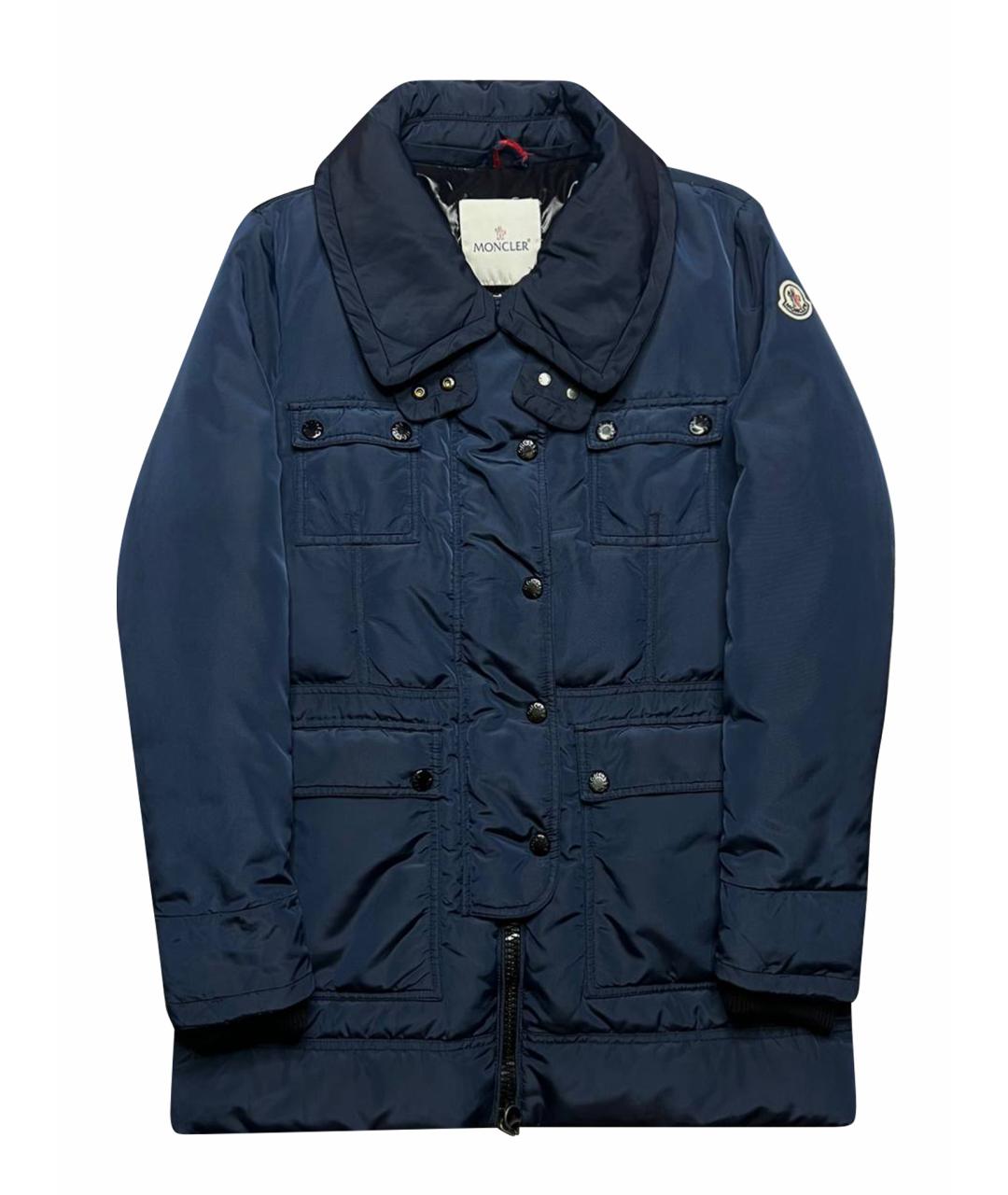 MONCLER Синяя полиэстеровая куртка, фото 1