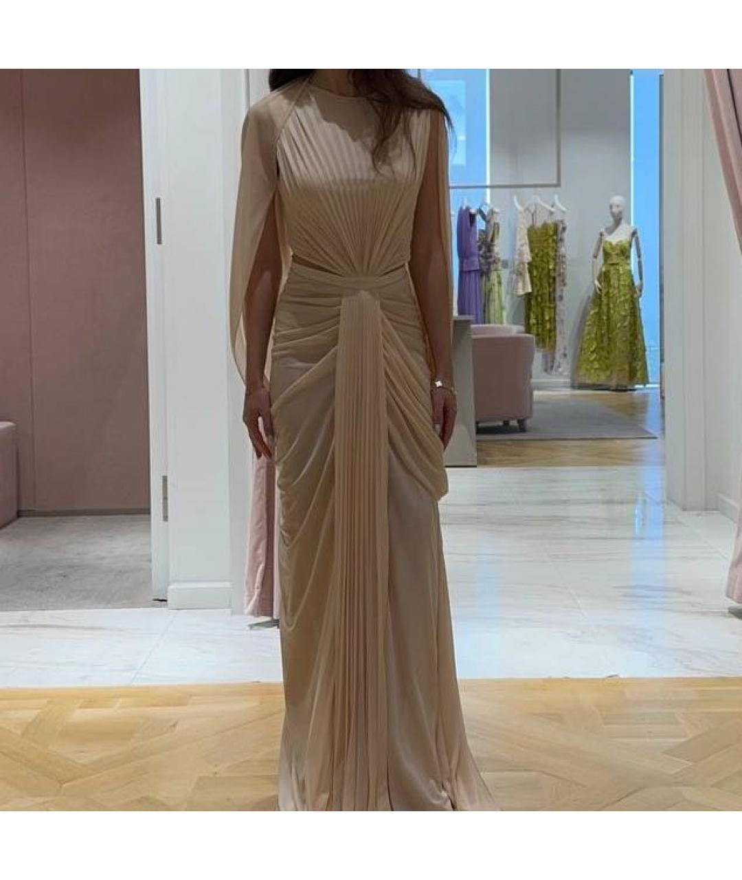 ZUHAIR MURAD Коралловое шелковое вечернее платье, фото 5