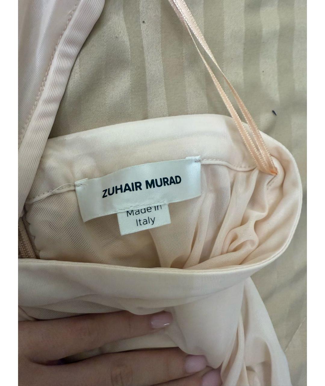 ZUHAIR MURAD Коралловое шелковое вечернее платье, фото 3