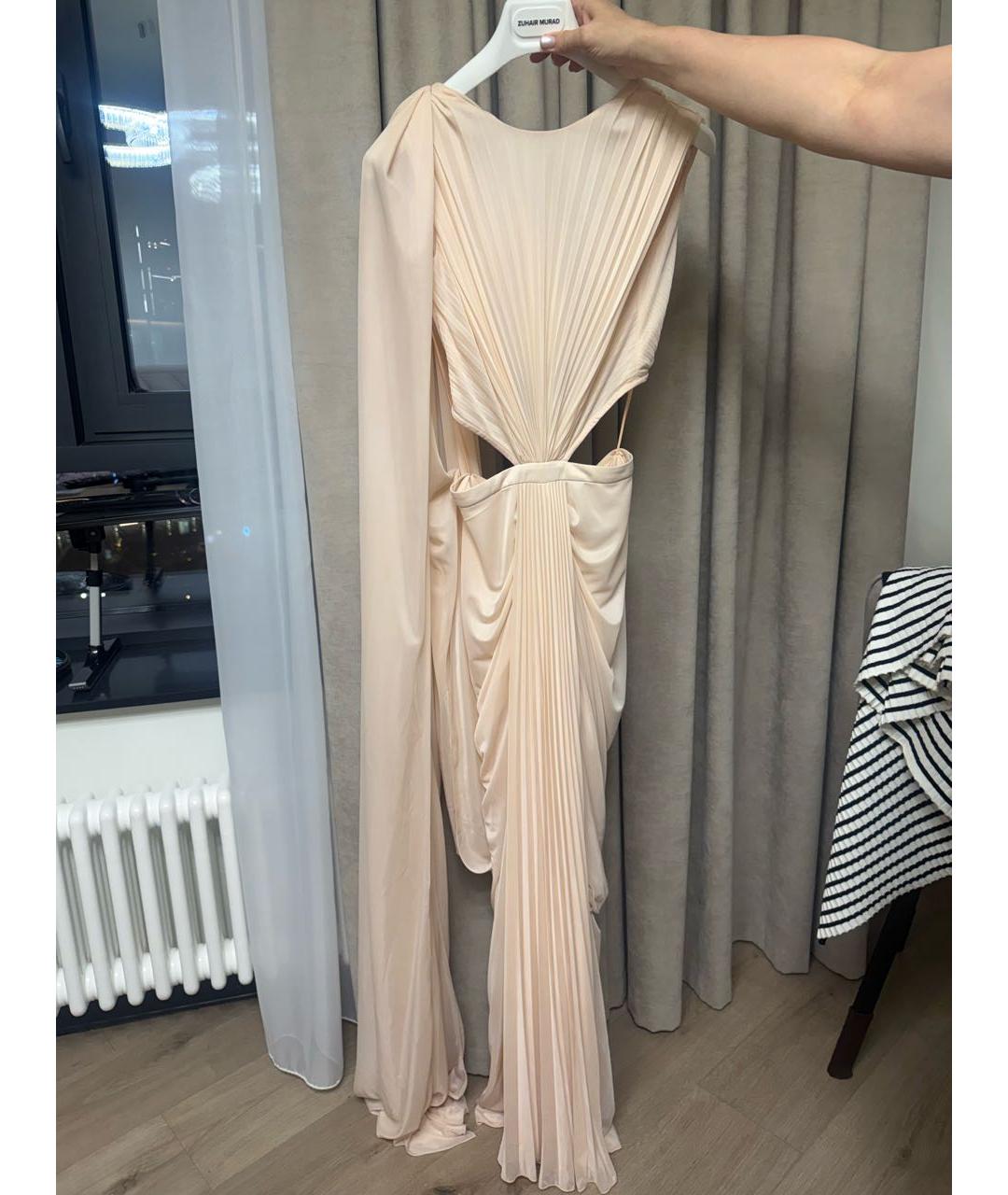 ZUHAIR MURAD Коралловое шелковое вечернее платье, фото 4