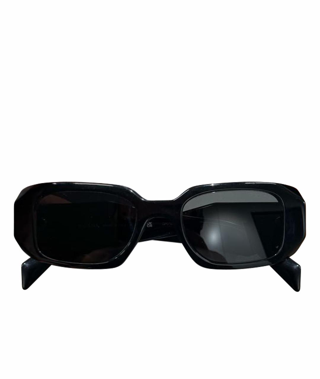 PRADA Черные пластиковые солнцезащитные очки, фото 1