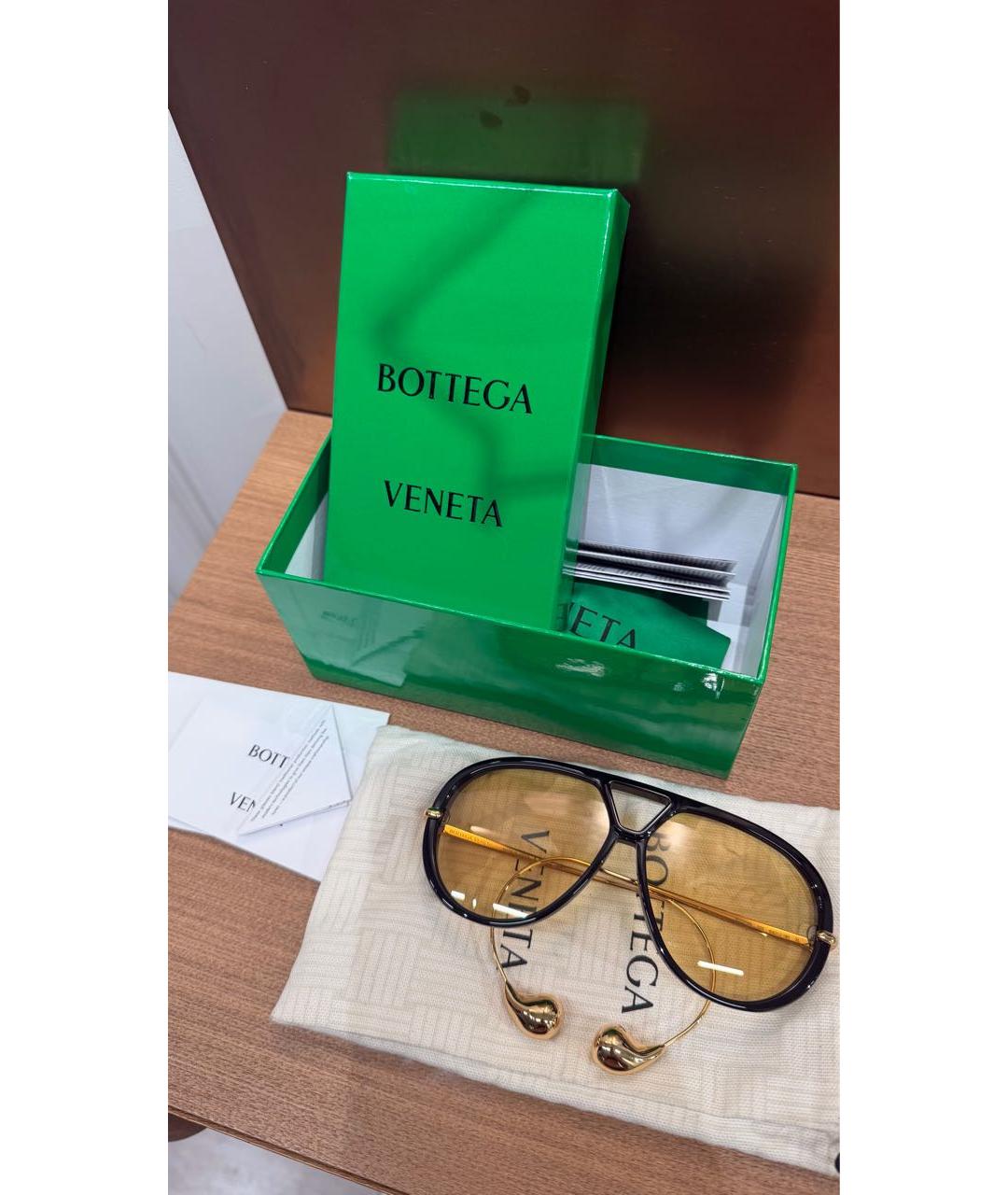 BOTTEGA VENETA Черные пластиковые солнцезащитные очки, фото 4