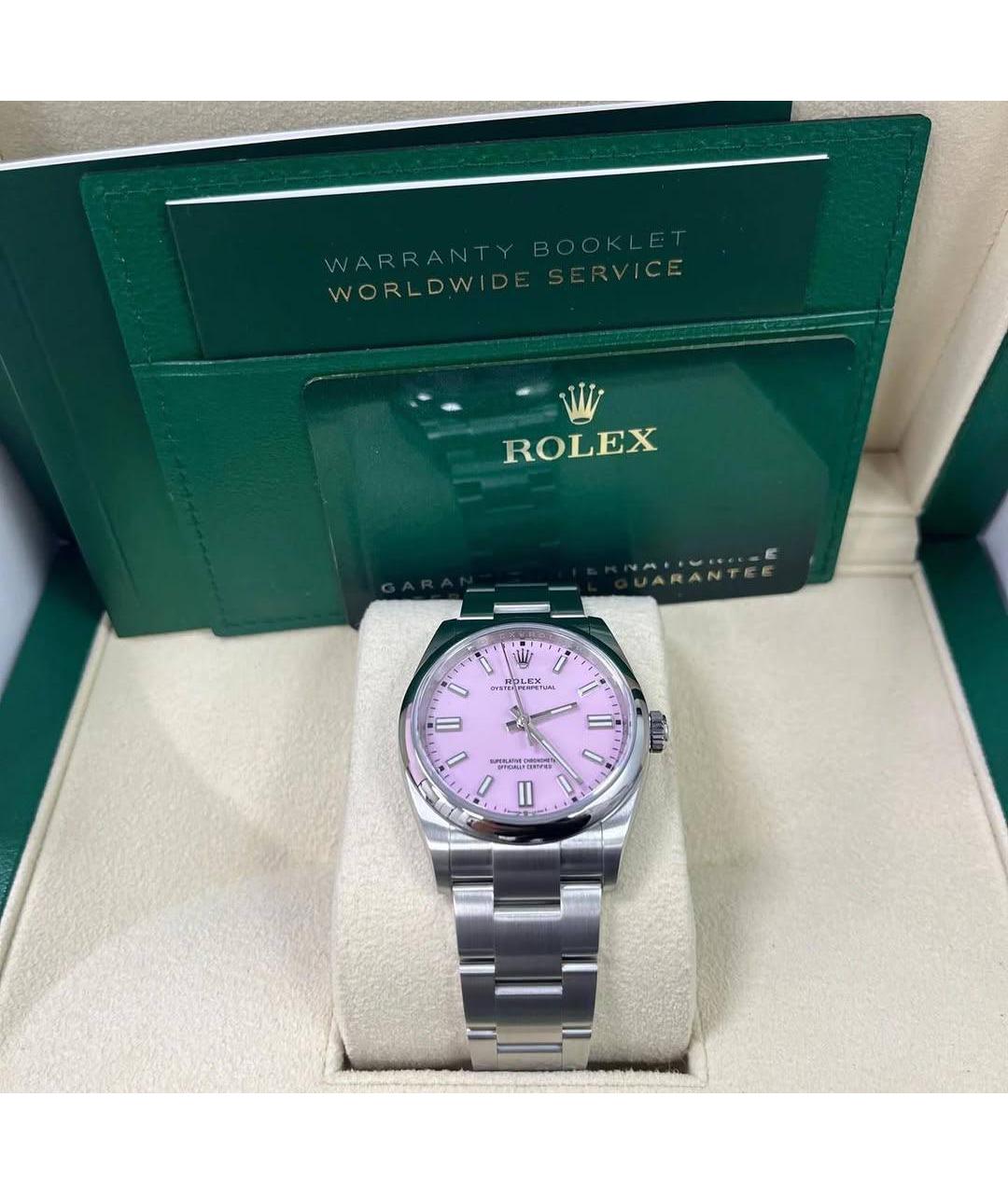 ROLEX Розовые металлические часы, фото 4