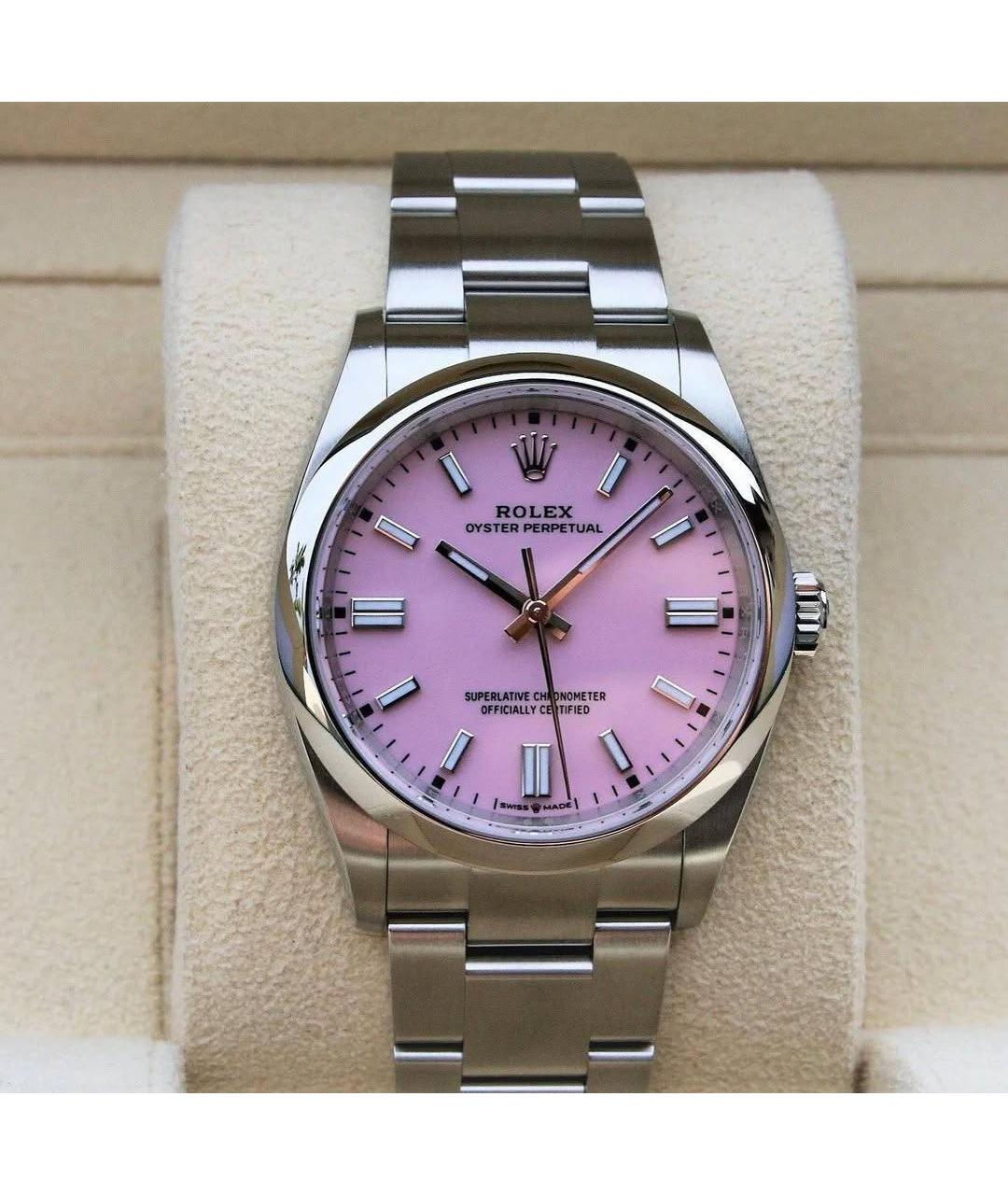 ROLEX Розовые металлические часы, фото 2