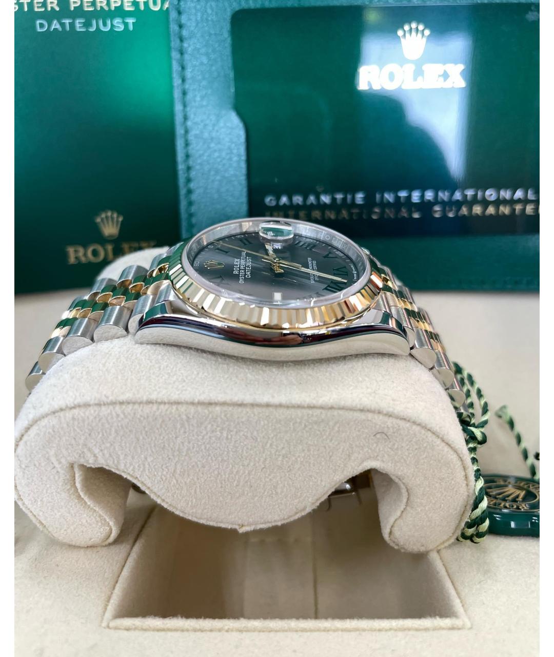 ROLEX Серые часы из желтого золота, фото 3