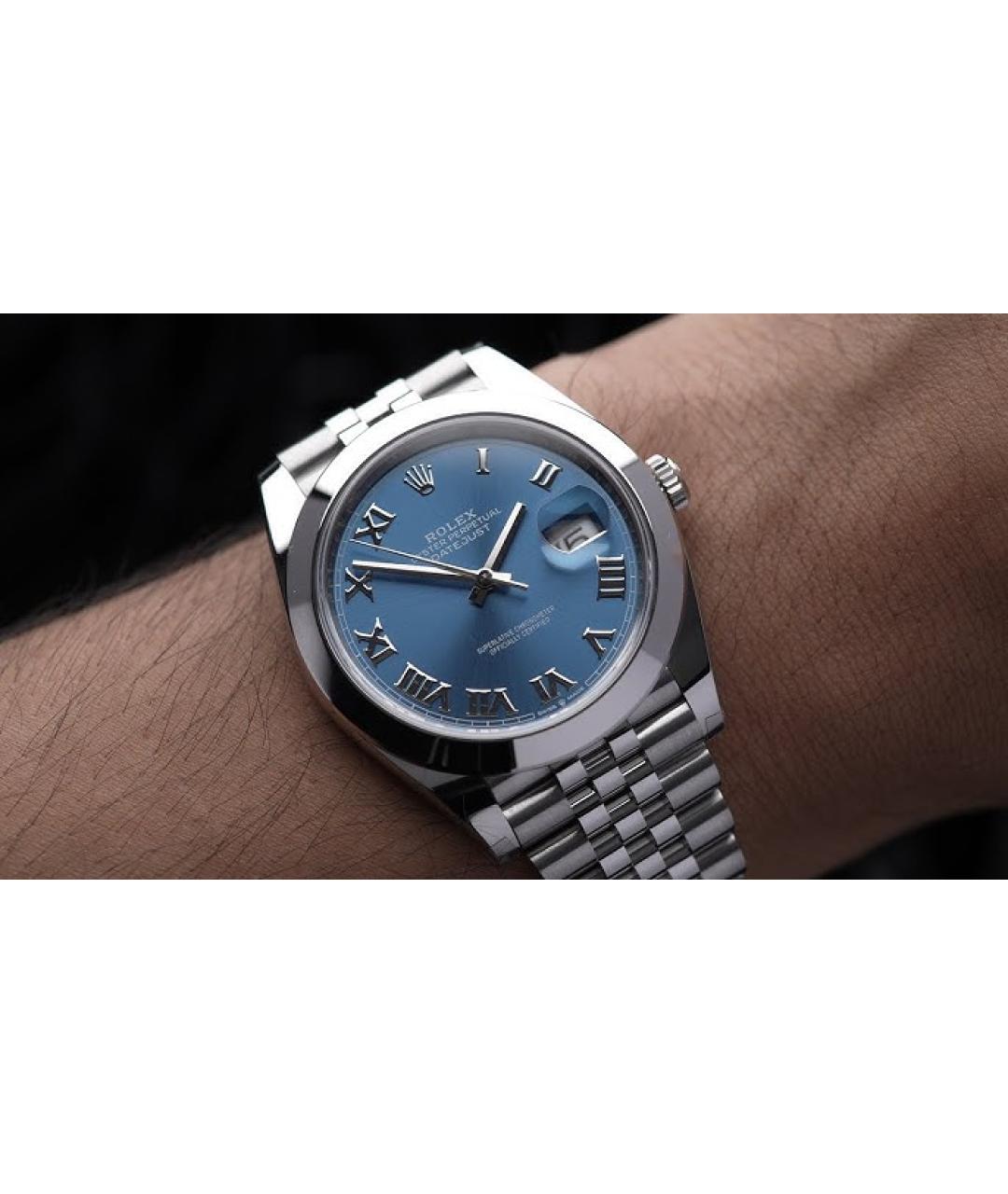 ROLEX Синие металлические часы, фото 6