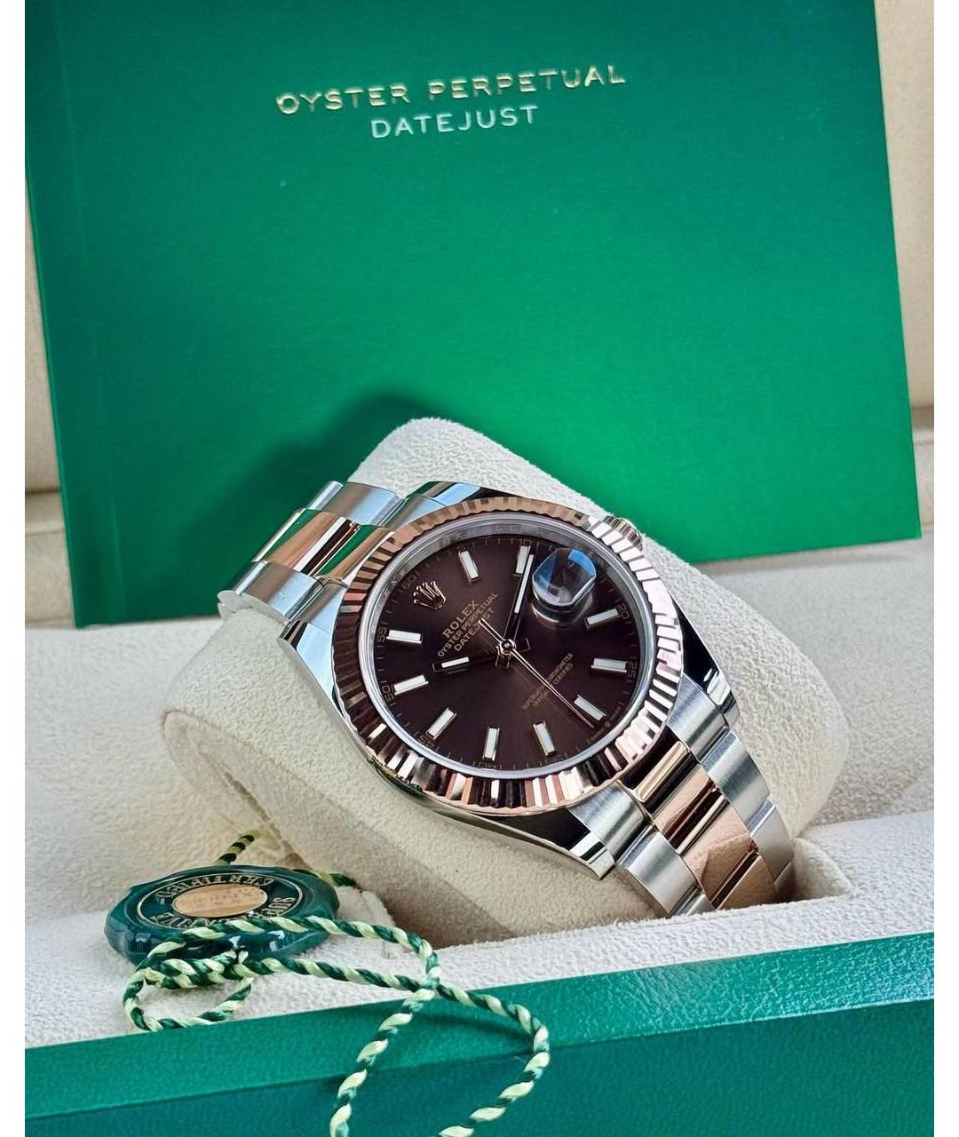 ROLEX Коричневые часы из розового золота, фото 4