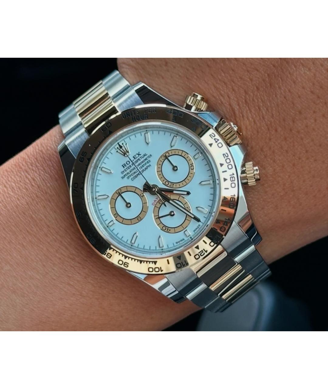 ROLEX Белые часы из желтого золота, фото 6