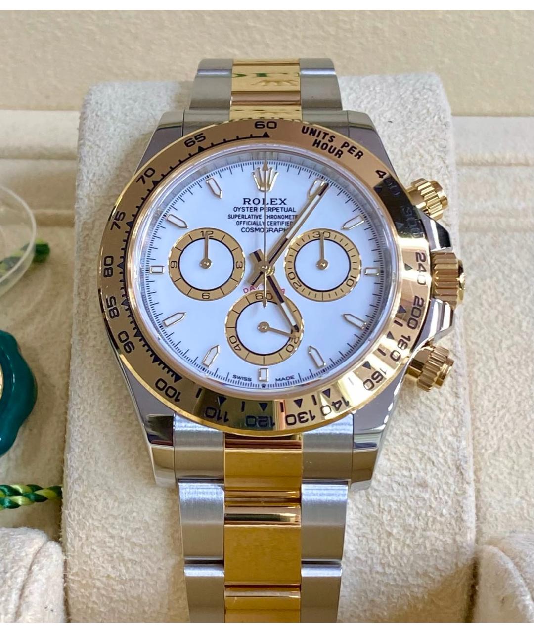 ROLEX Белые часы из желтого золота, фото 5