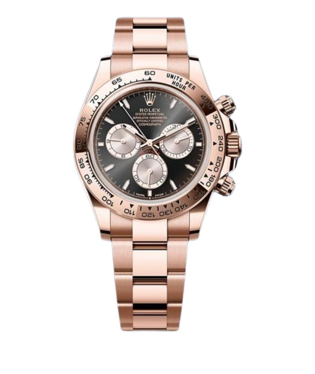 ROLEX Черные часы из розового золота, фото 1