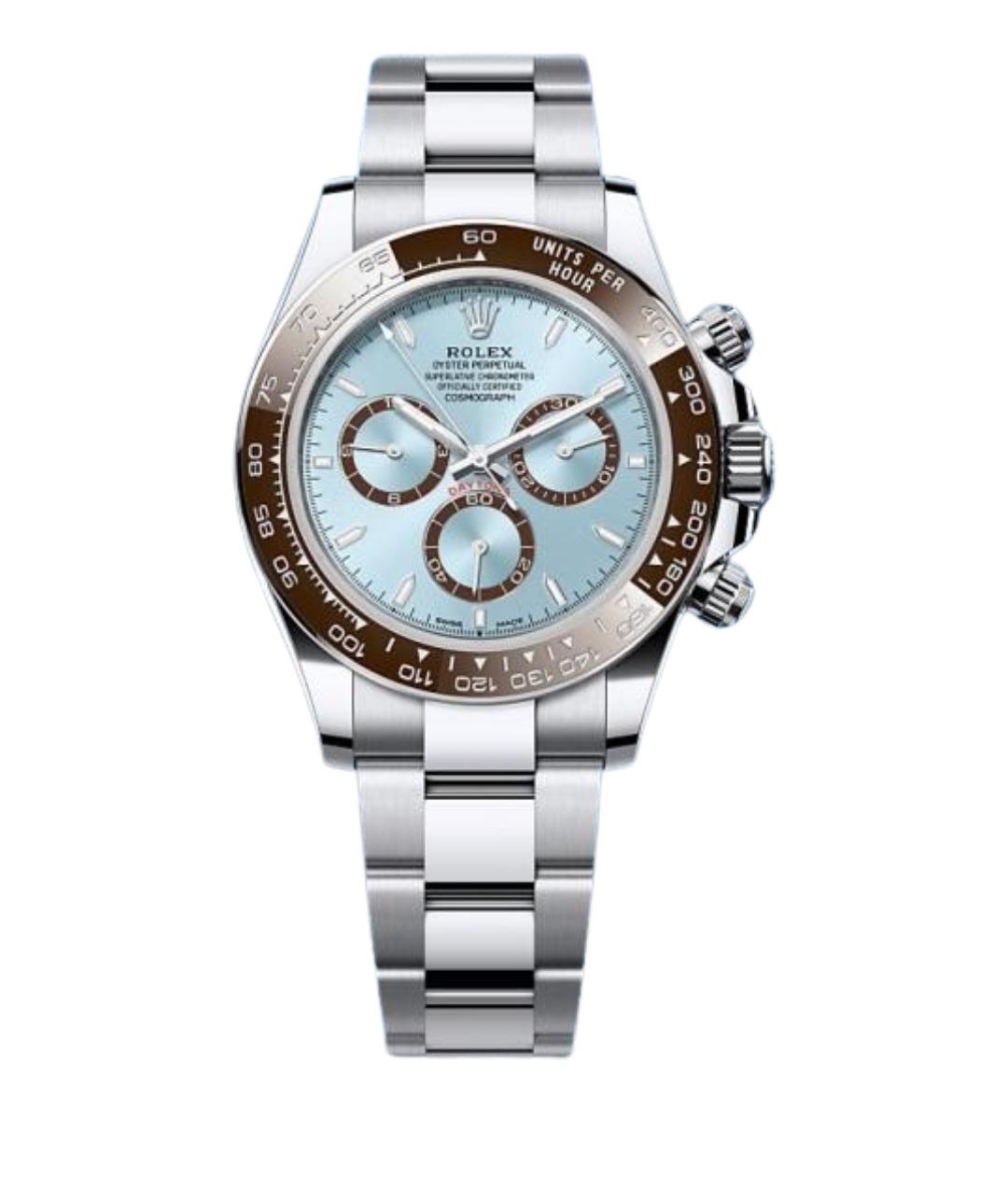ROLEX Голубые платиновые часы, фото 1