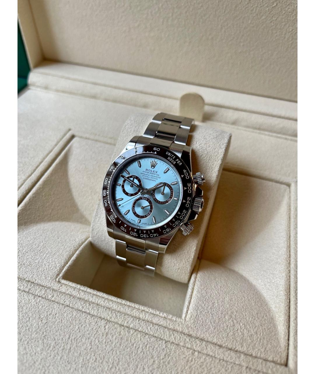 ROLEX Голубые платиновые часы, фото 4