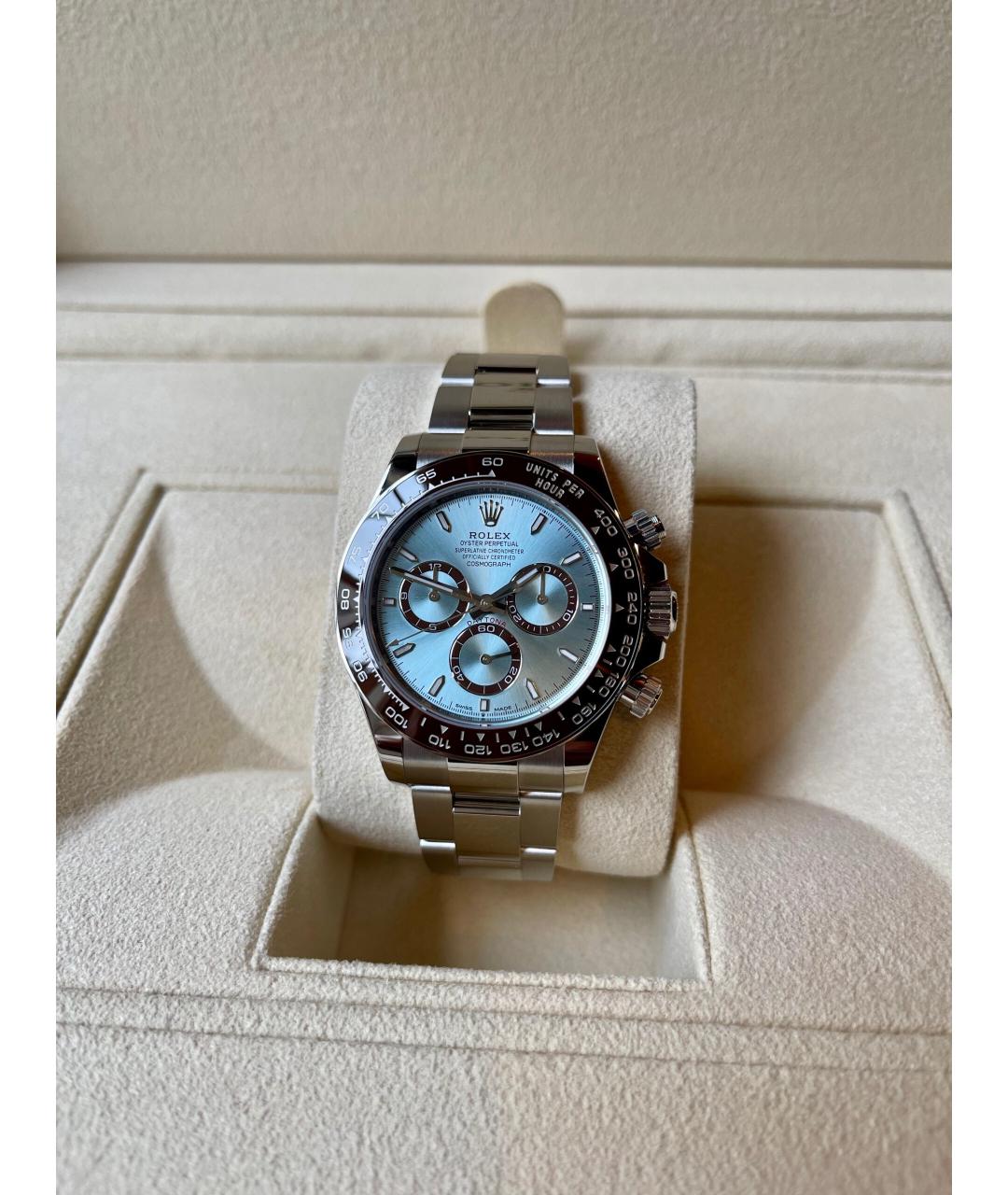 ROLEX Голубые платиновые часы, фото 3