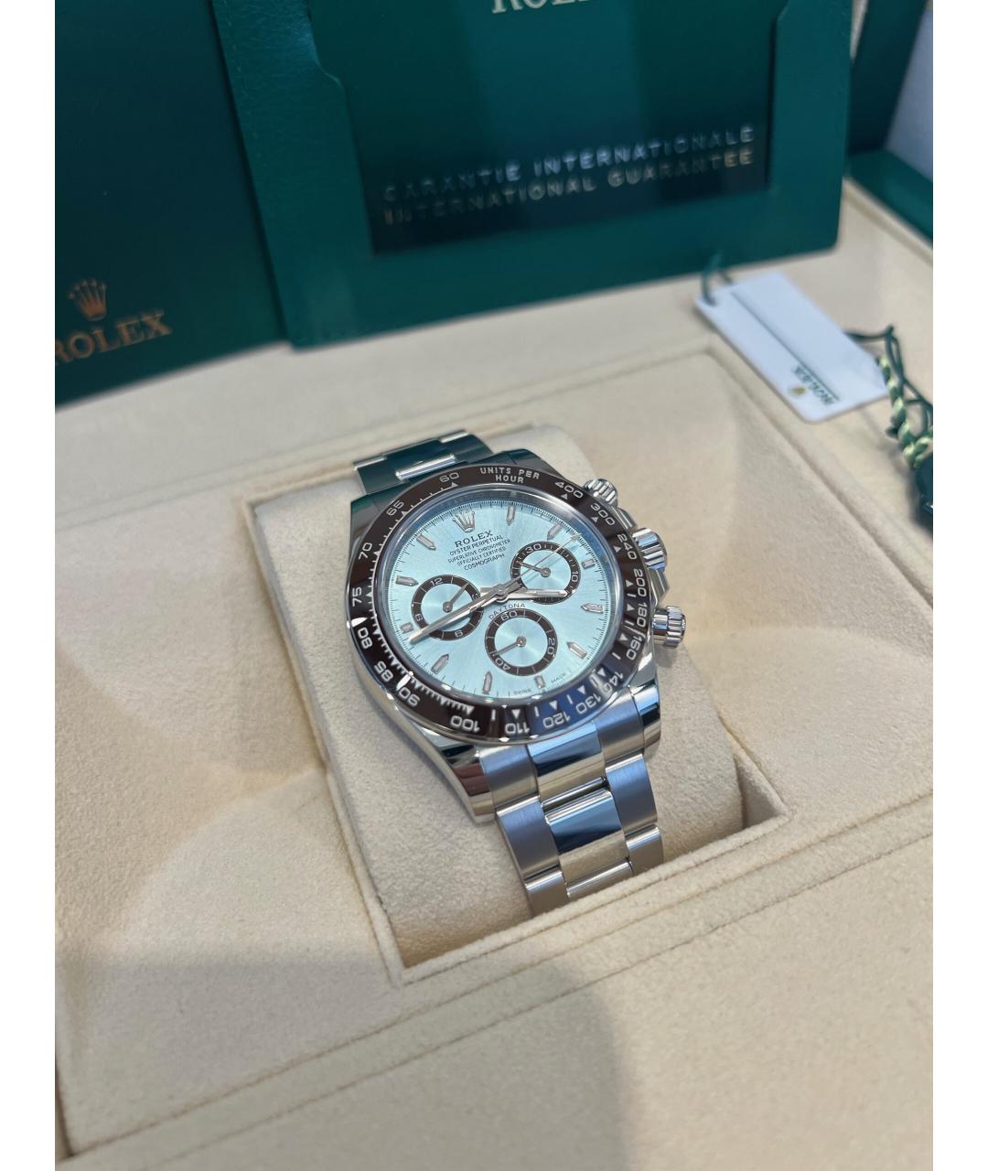 ROLEX Голубые платиновые часы, фото 2