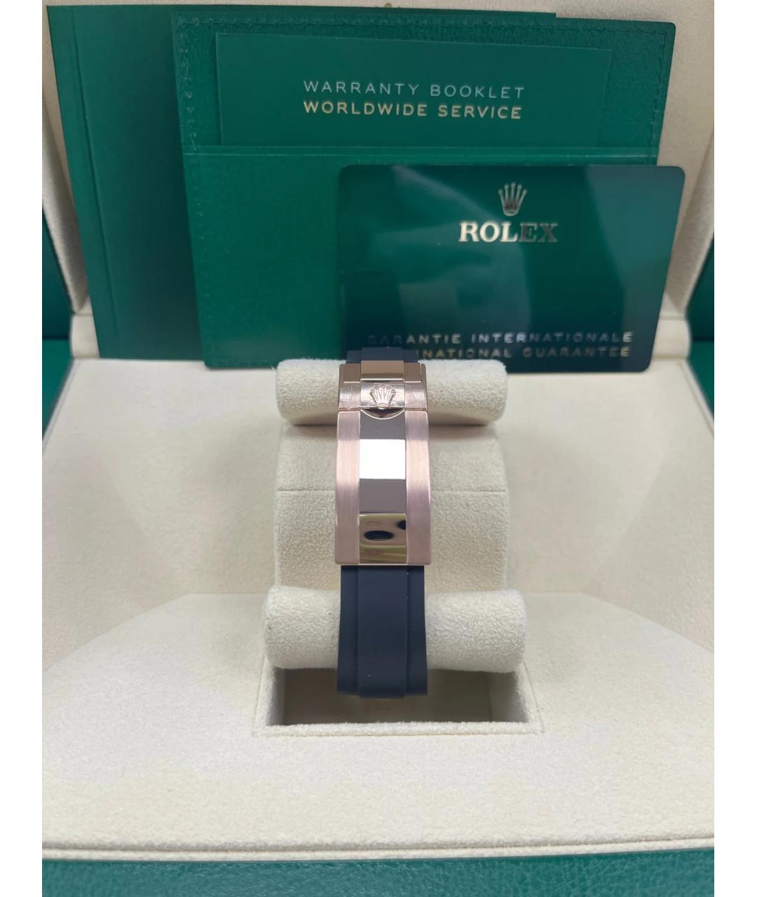 ROLEX Черные часы из розового золота, фото 7