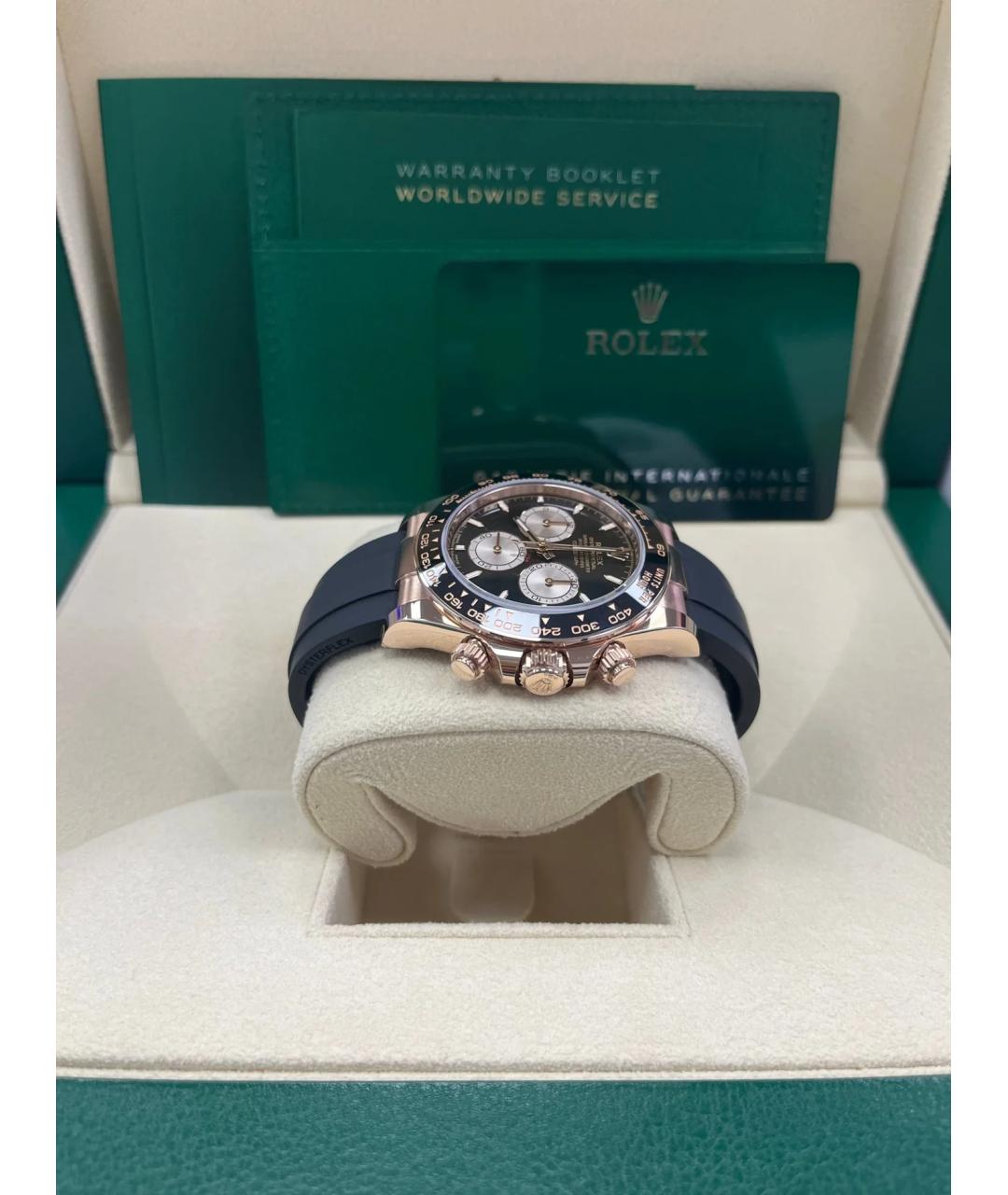 ROLEX Черные часы из розового золота, фото 6