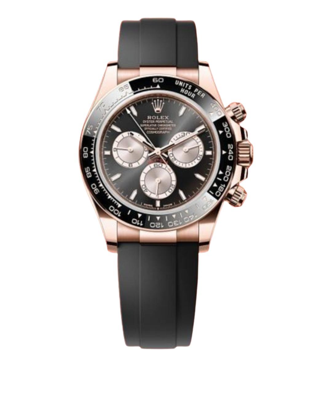 ROLEX Черные часы из розового золота, фото 1