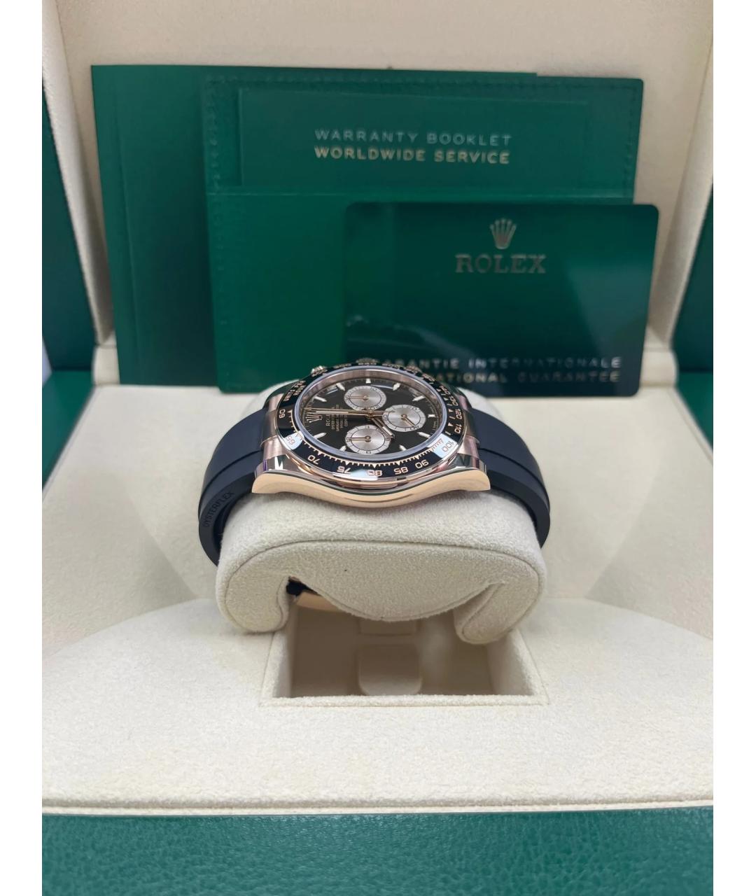 ROLEX Черные часы из розового золота, фото 8