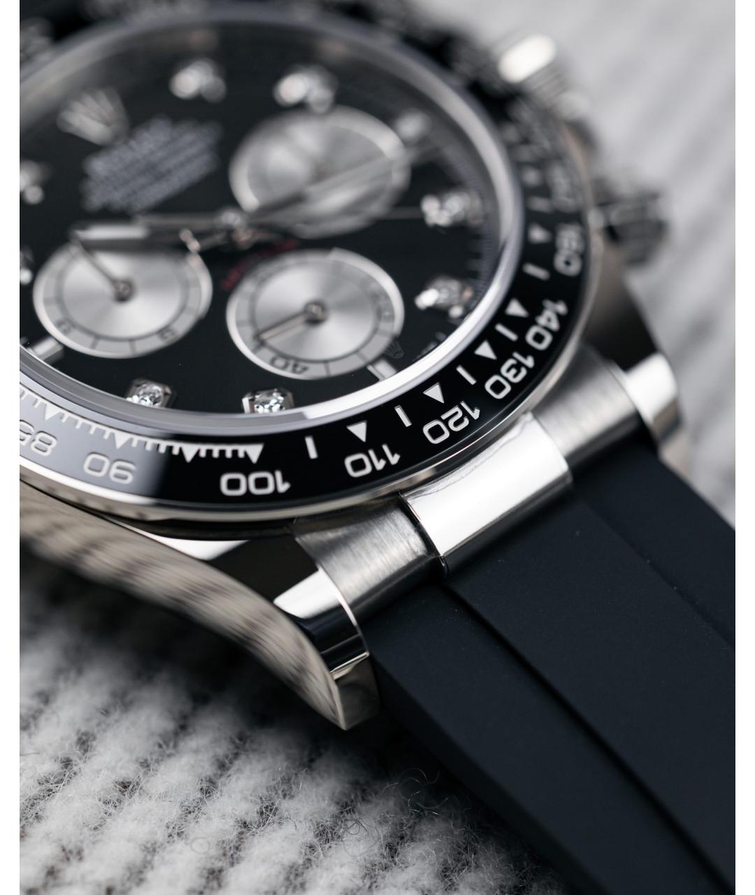 ROLEX Черные часы из белого золота, фото 7