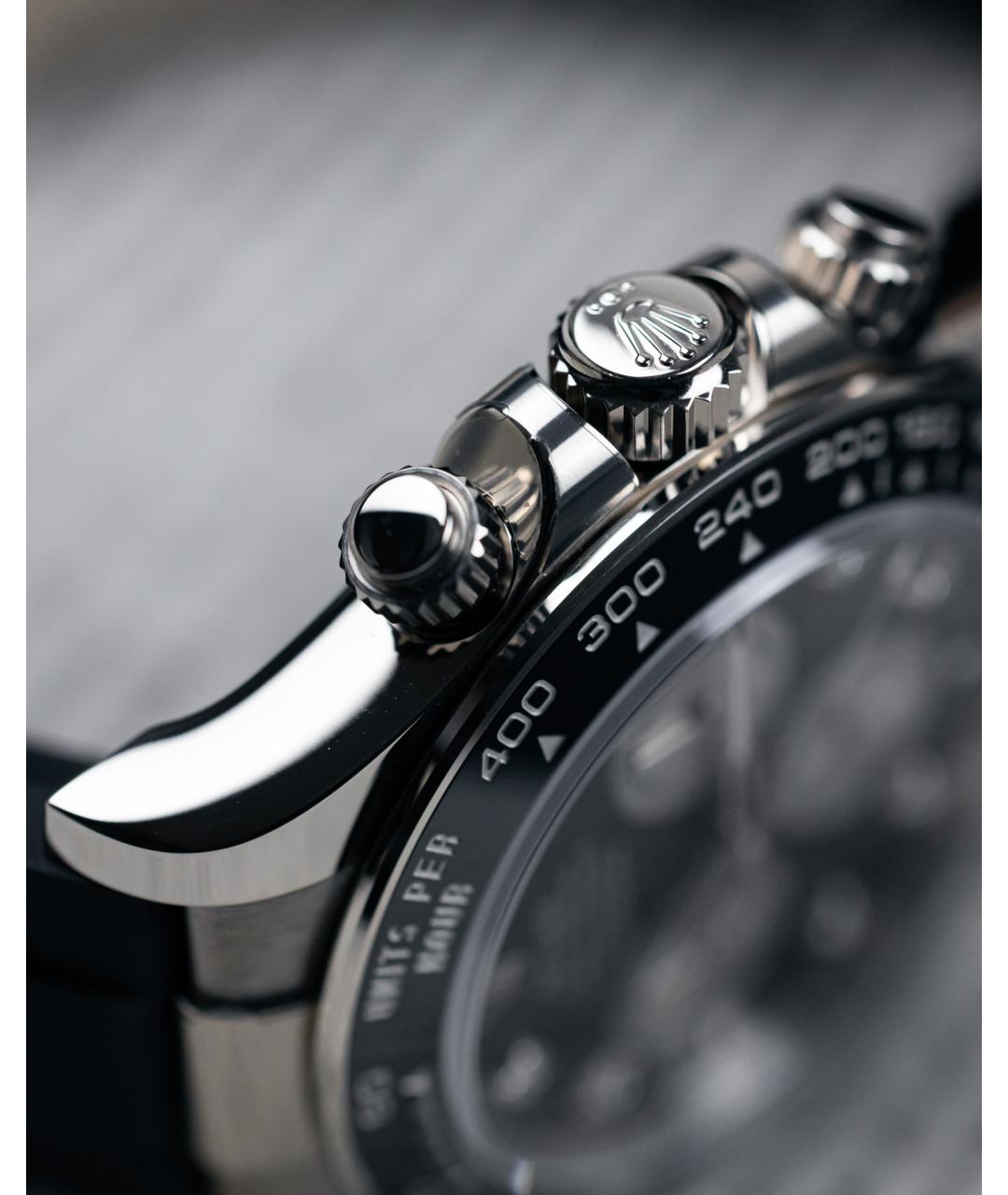 ROLEX Черные часы из белого золота, фото 5