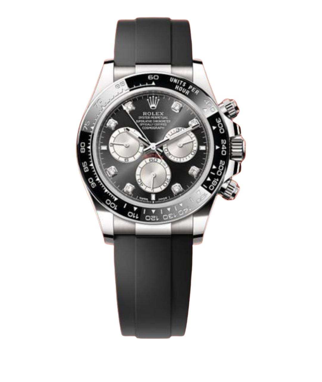 ROLEX Черные часы из белого золота, фото 1