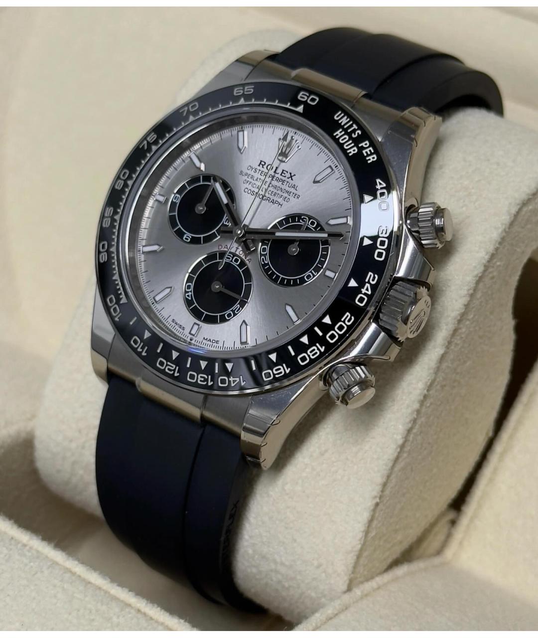 ROLEX Черные часы из белого золота, фото 3