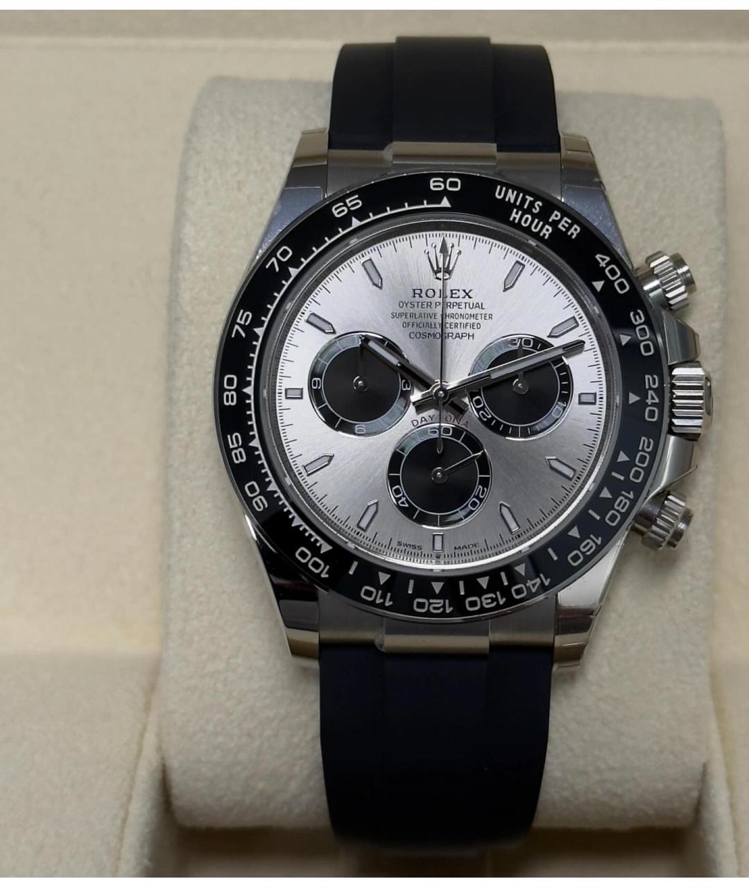 ROLEX Черные часы из белого золота, фото 2