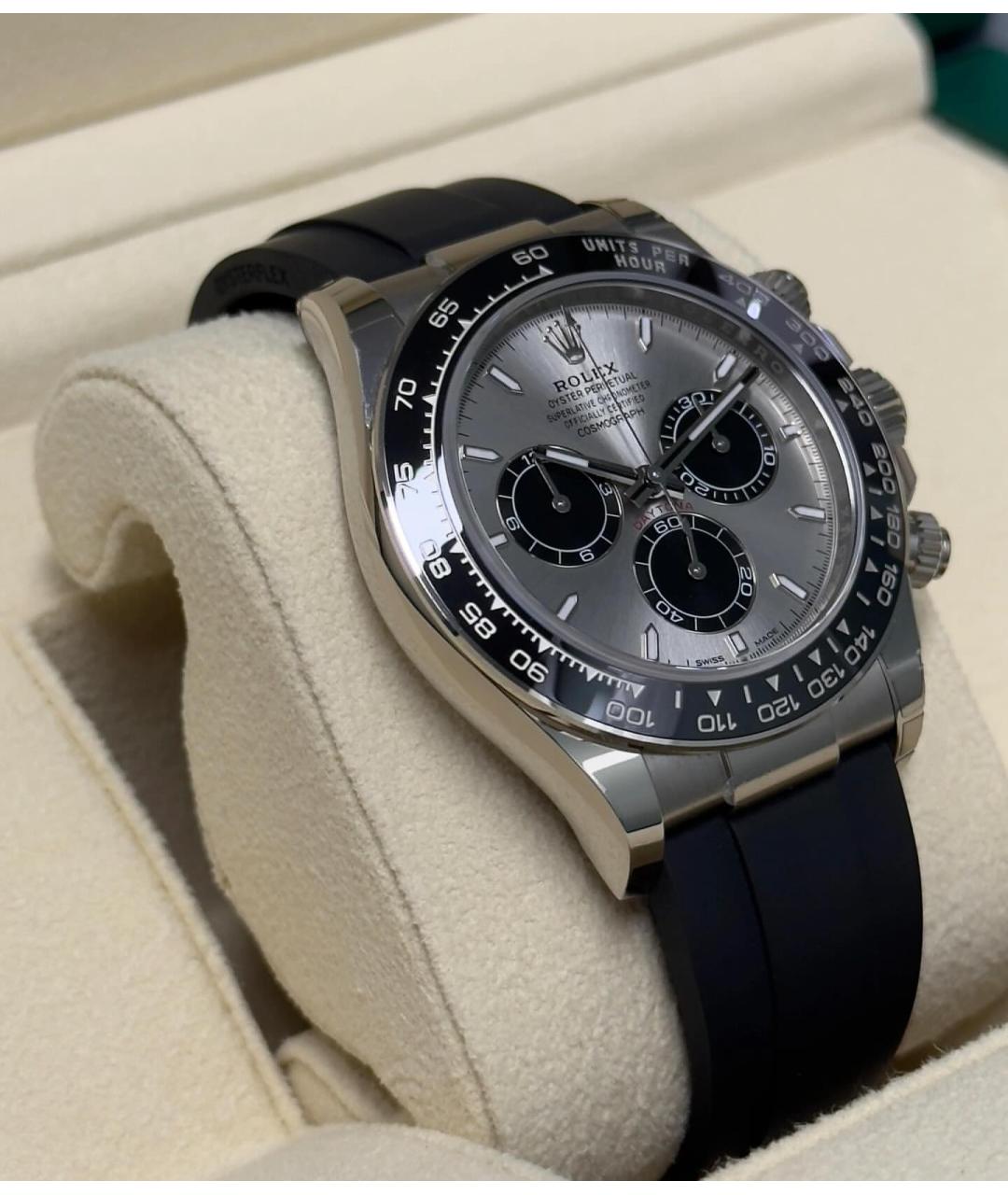 ROLEX Черные часы из белого золота, фото 5
