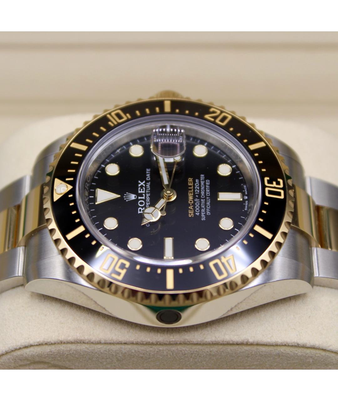 ROLEX Черные часы из желтого золота, фото 4