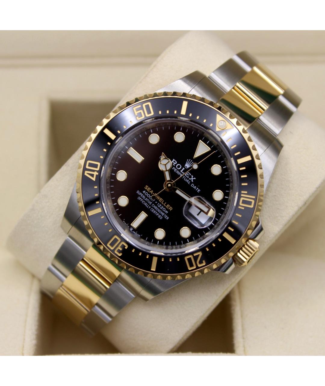 ROLEX Черные часы из желтого золота, фото 6