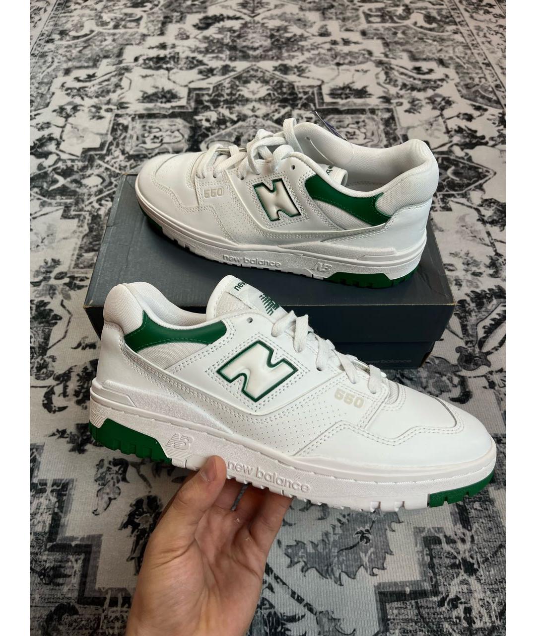 NEW BALANCE Белые кожаные низкие кроссовки / кеды, фото 6
