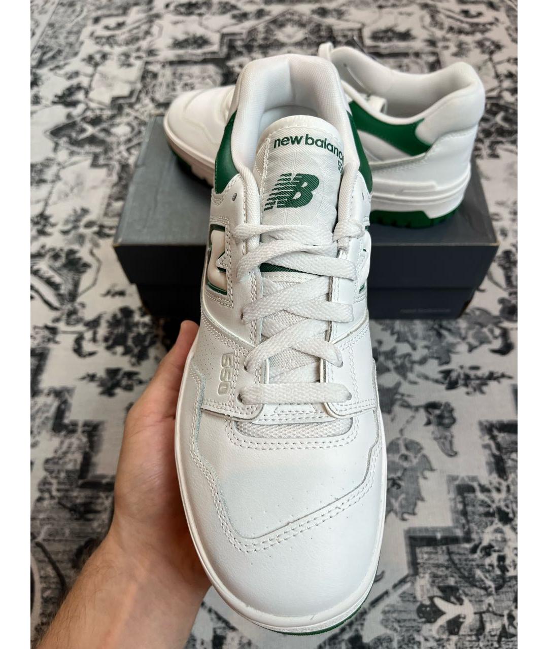 NEW BALANCE Белые кожаные низкие кроссовки / кеды, фото 2