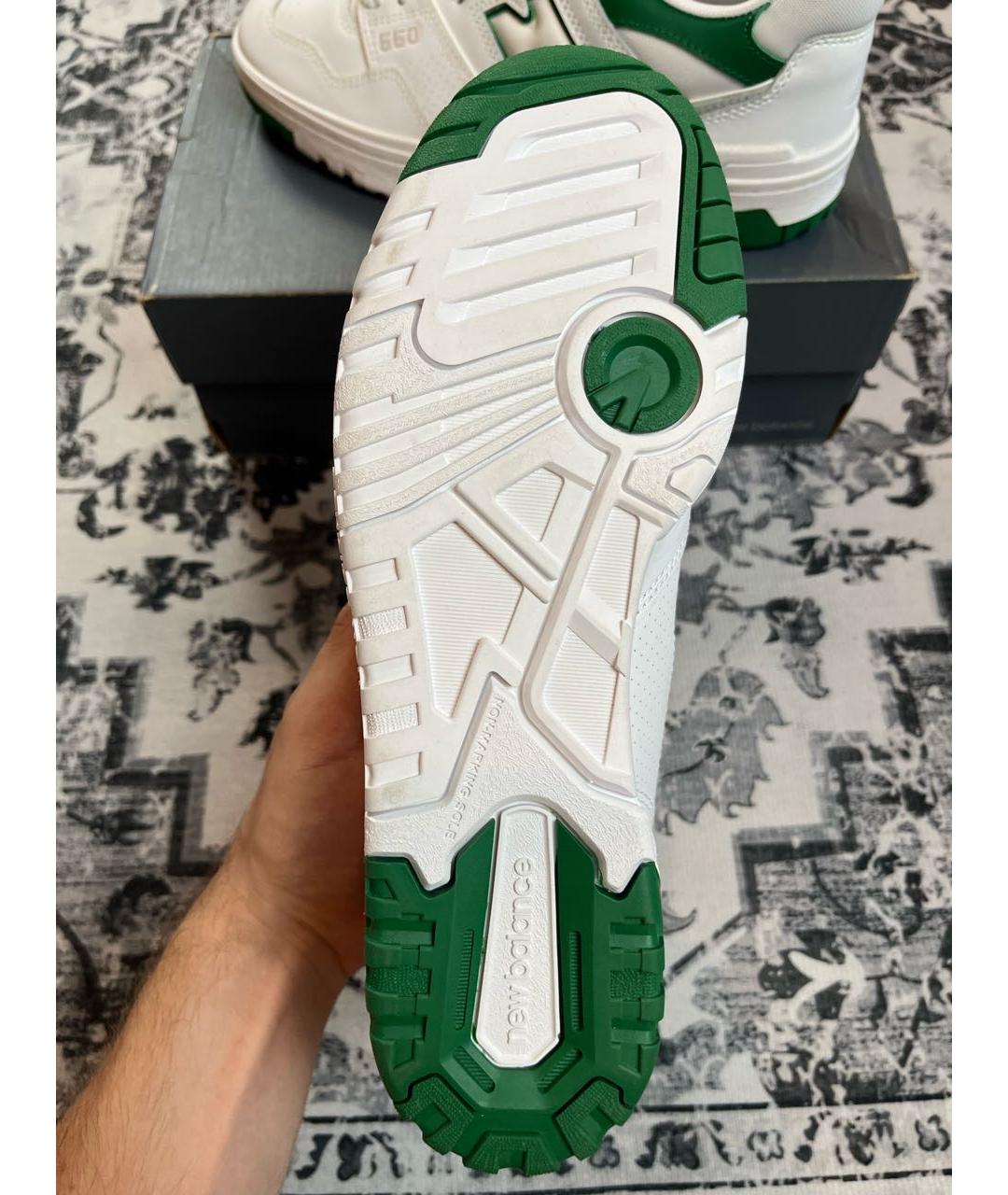 NEW BALANCE Белые кожаные низкие кроссовки / кеды, фото 5