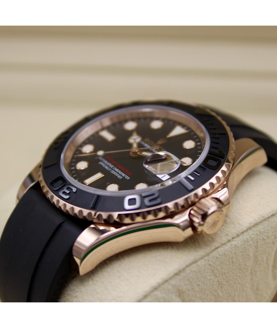 ROLEX Черные часы из розового золота, фото 7