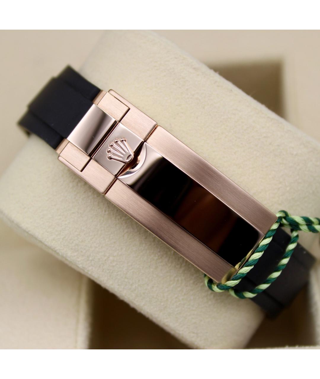 ROLEX Черные часы из розового золота, фото 8
