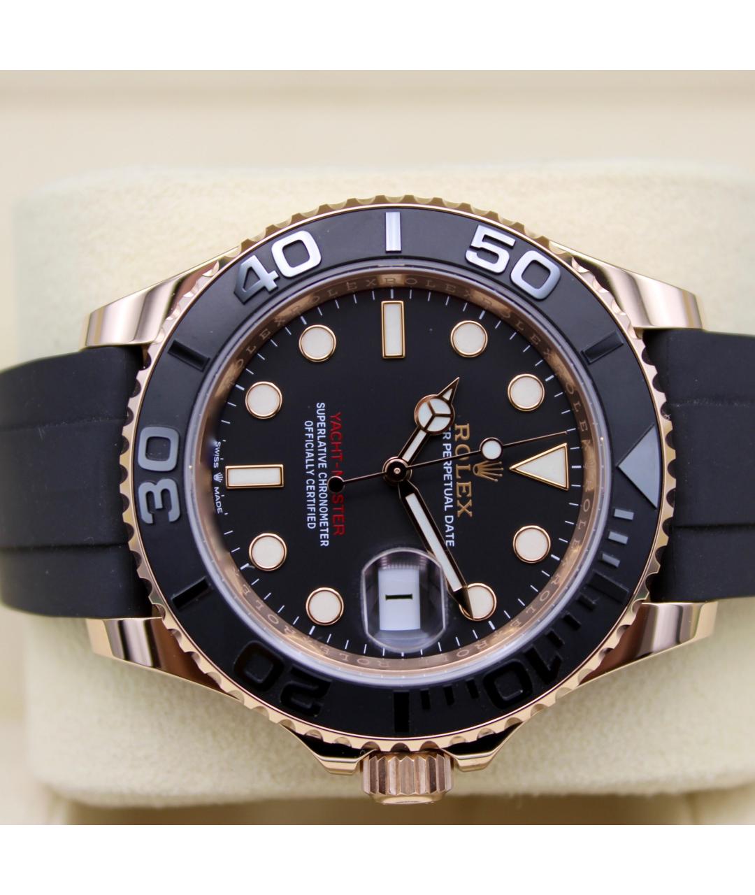 ROLEX Черные часы из розового золота, фото 4