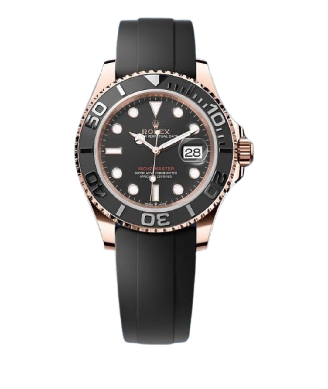 ROLEX Черные часы из розового золота, фото 1