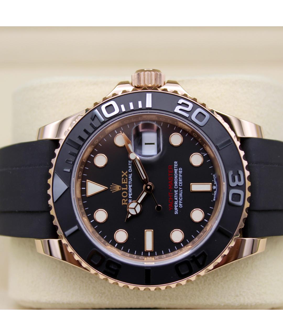 ROLEX Черные часы из розового золота, фото 3