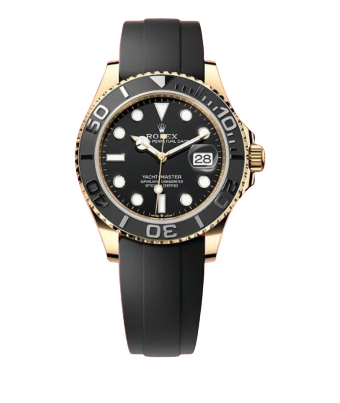 ROLEX Черные часы из желтого золота, фото 1