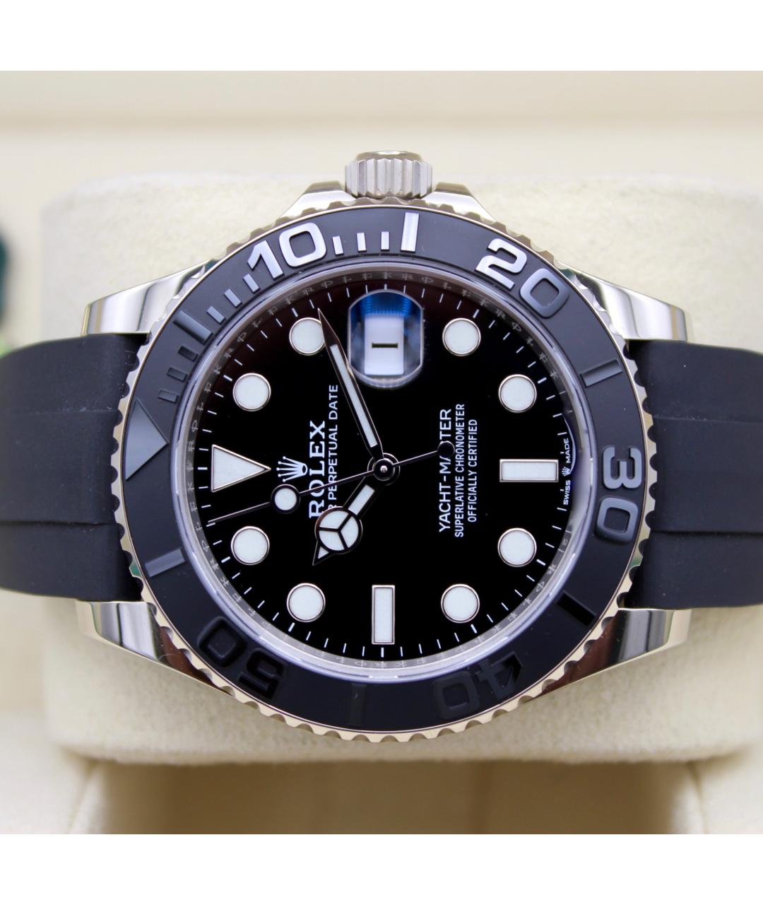ROLEX Черные часы из белого золота, фото 5