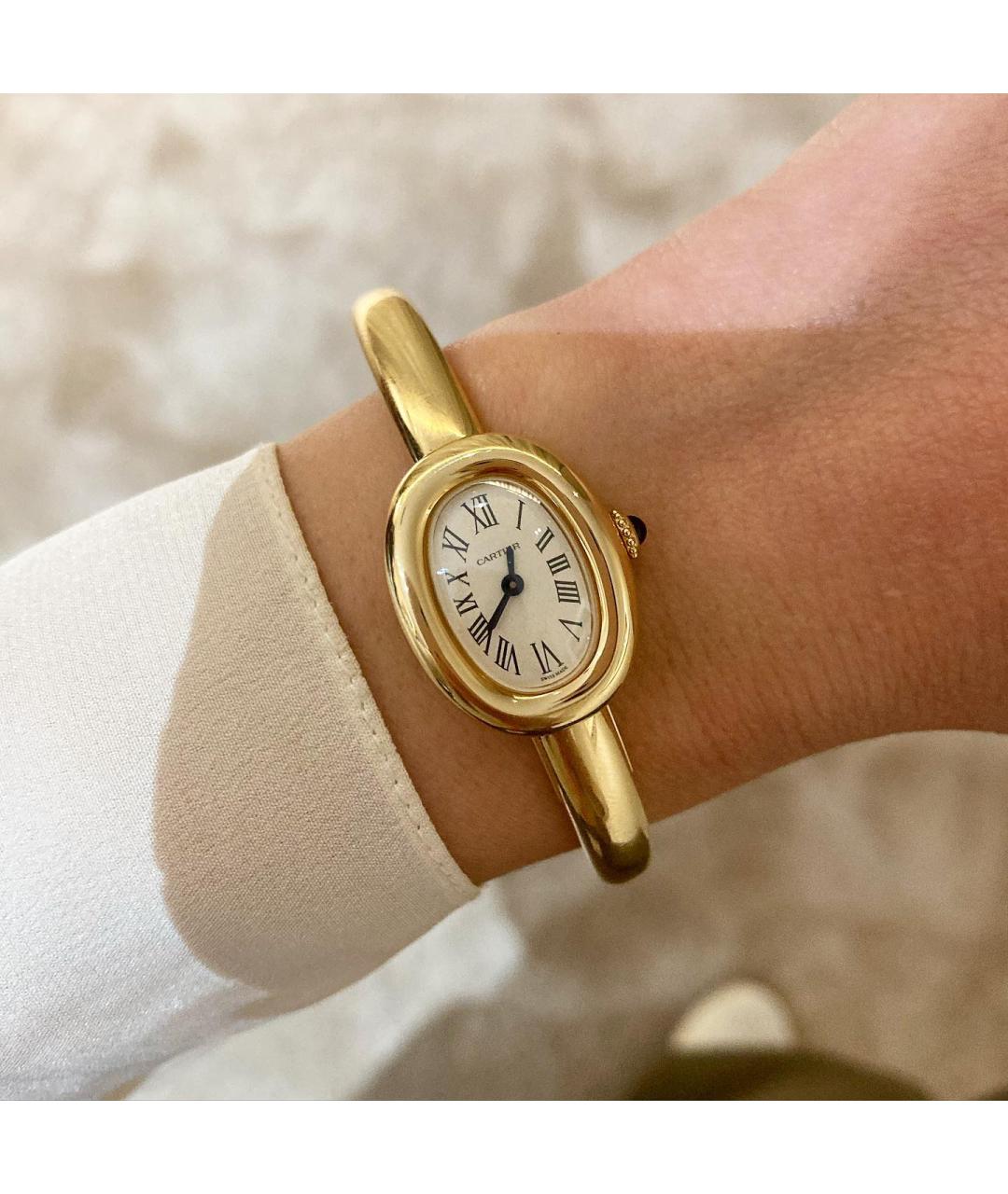 CARTIER Белые часы из желтого золота, фото 3