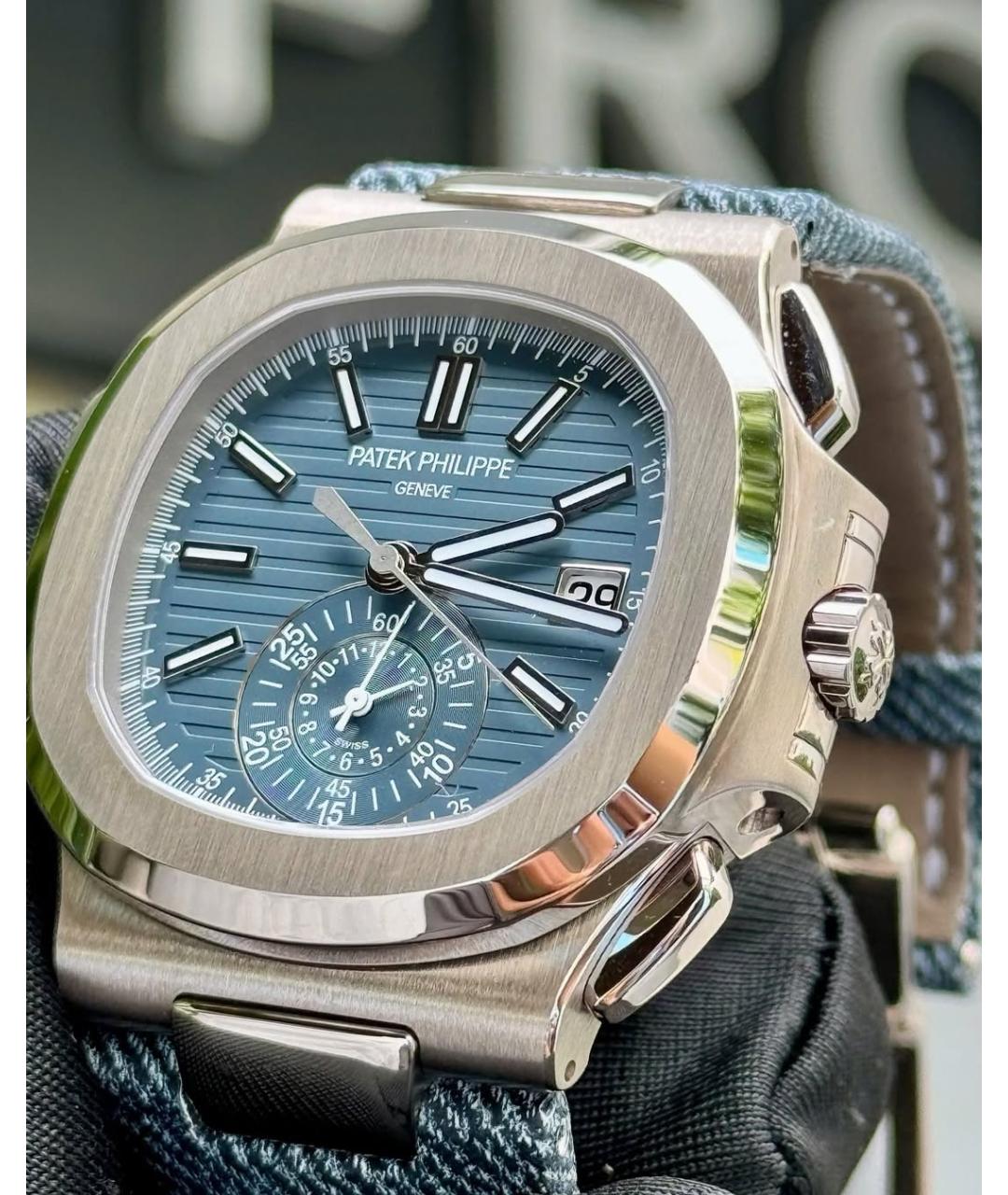 PATEK PHILIPPE Синие часы из белого золота, фото 6