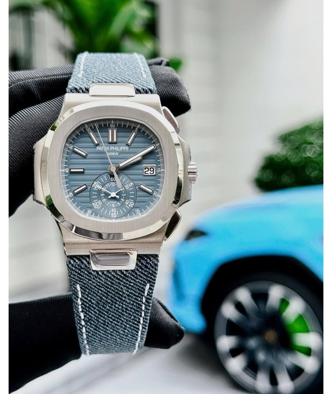 PATEK PHILIPPE Синие часы из белого золота, фото 4