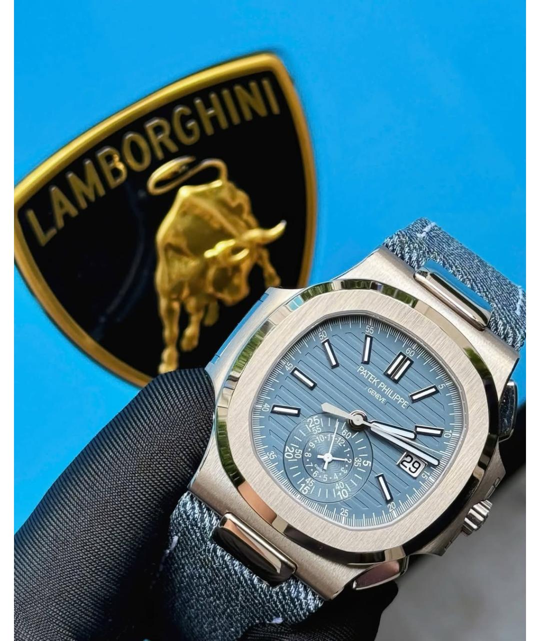 PATEK PHILIPPE Синие часы из белого золота, фото 3