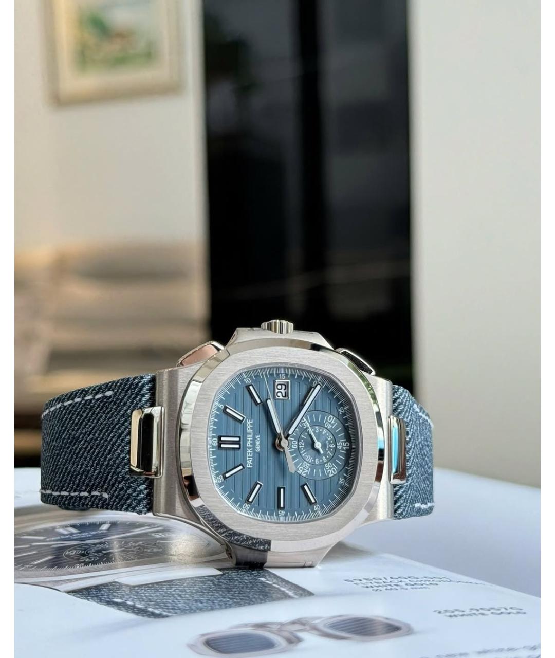 PATEK PHILIPPE Синие часы из белого золота, фото 7