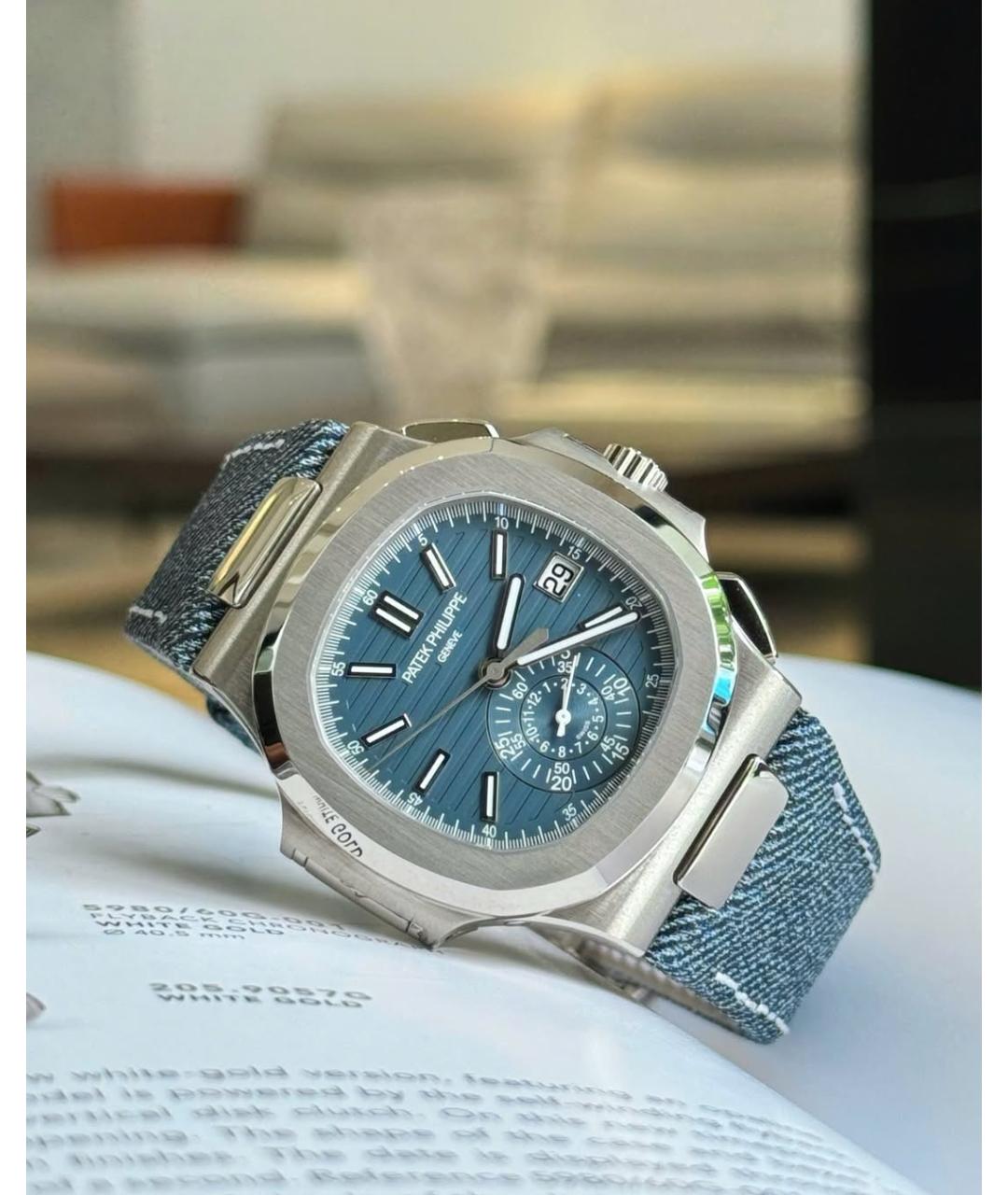 PATEK PHILIPPE Синие часы из белого золота, фото 2