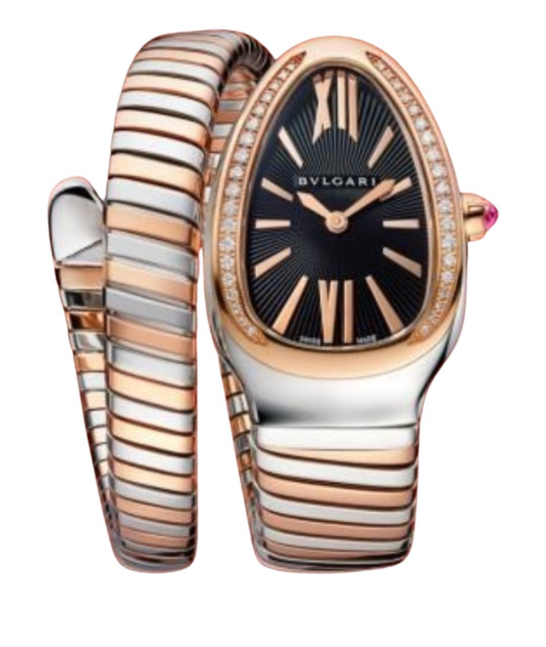 BVLGARI Черные часы из розового золота, фото 1