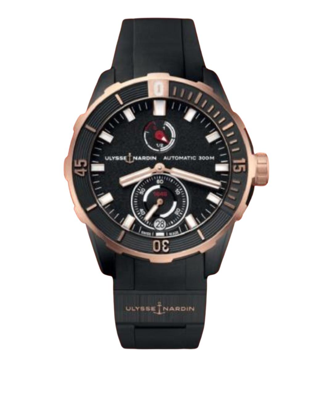 Ulysse Nardin Черные часы из розового золота, фото 2